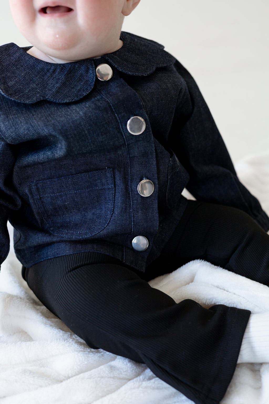 Scallop Collar Denim Shacket