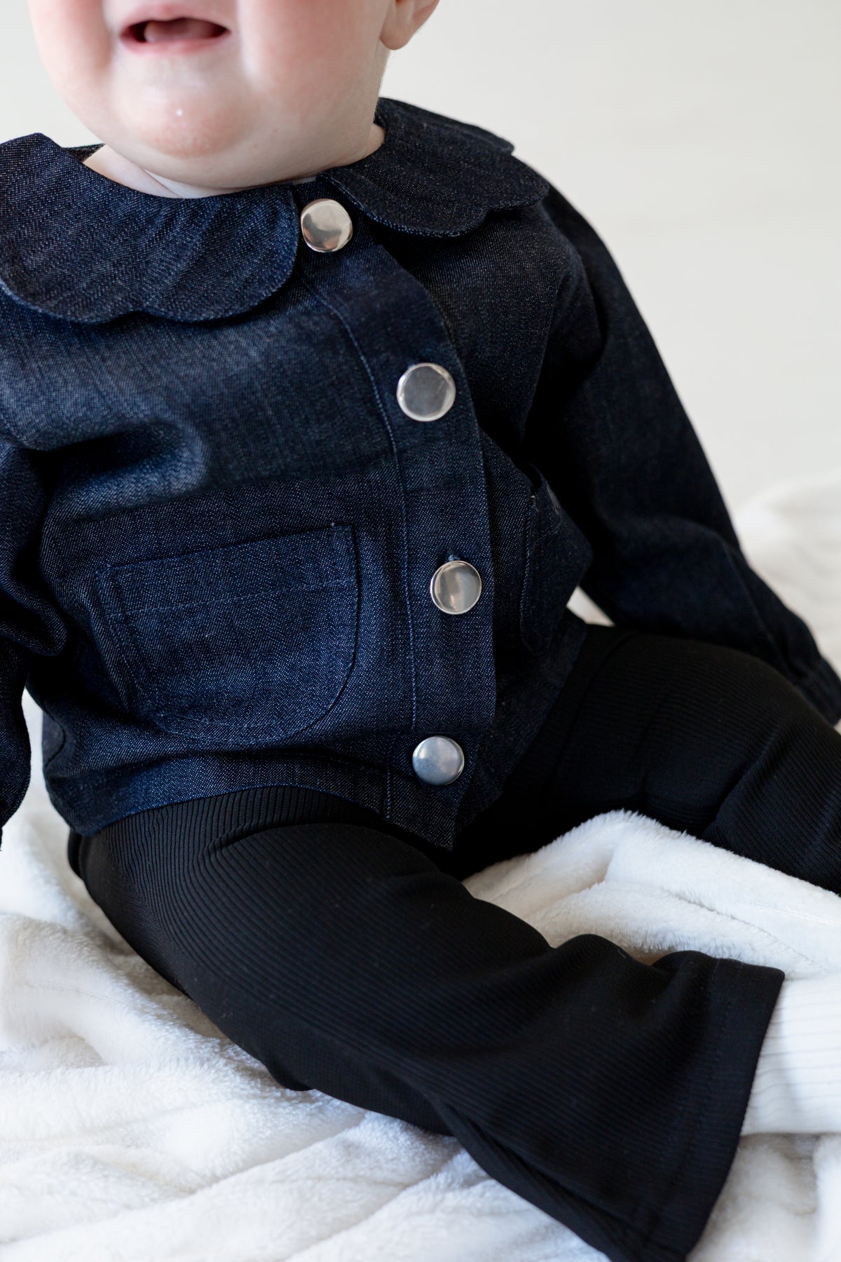 Scallop Collar Denim Shacket